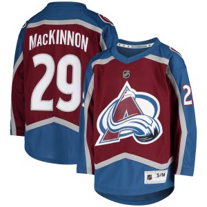 Youth Nathan MacKinnon Burgundy Colorado Avalanche Home Replica Player Jersey