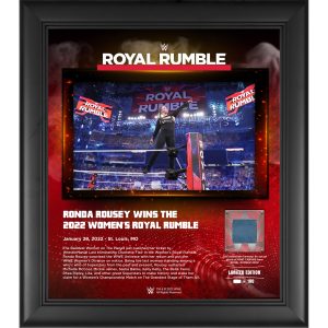 Ronda Rousey WWE Framed 15'' x 17'' 2022 Royal Rumble Collage with a Piece of Match-Used Canvas - Limited Edition of 250