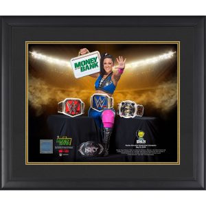 Bayley Framed 16" x 20" Grand Slam Champion Collage with a Piece of Match-Used Canvas - Limited Edition of 500