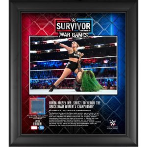 Ronda Rousey Framed 15'' x 17'' 2022 Survivor Series War Games Collage with a Piece of Match-Used Canvas - Limited Edition of 250