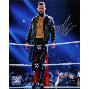 Finn Bálor WWE Autographed 8" x 10" Sitting on Top Turnbuckle with Jacket On Photograph