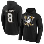Anaheim Ducks Iconic Name & Number Graphic Hoodie - Black - Teemu Selanne 8 - Mens