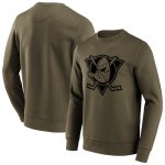 Anaheim Ducks Iconic Preferred Logo Graphic Crew Sweatshirt - Khaki - Mens