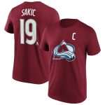 Colorado Avalanche Iconic Name & Number Graphic T-Shirt - Claret - Sakic 19 - Mens