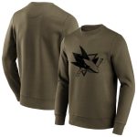 San Jose Sharks Iconic Preferred Logo Graphic Crew Sweatshirt - Khaki - Mens