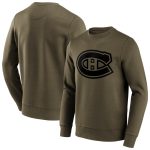 Montreal Canadiens Iconic Preferred Logo Graphic Crew Sweatshirt - Khaki - Mens