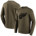 Detroit Red Wings Iconic Preferred Logo Graphic Crew Sweatshirt - Khaki - Mens