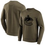 Vancouver Canucks Iconic Preferred Logo Graphic Crew Sweatshirt - Khaki - Mens