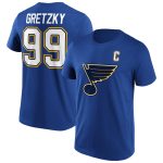 St. Louis Blues Iconic Name & Number Graphic T-Shirt - Royal - Gretsky 99 - Mens