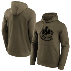Vancouver Canucks Iconic Preferred Logo Graphic Hoodie - Khaki - Mens