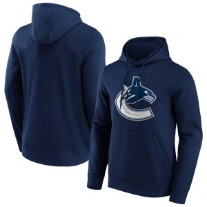 Vancouver Canucks Iconic Primary Colour Logo Graphic Hoodie - Navy - Mens