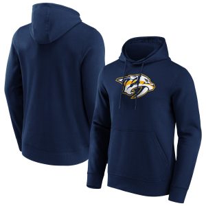 Nashville Predators Iconic Primary Colour Logo Graphic Hoodie - Navy - Mens