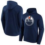 Edmonton Oilers Iconic Primary Colour Logo Graphic Hoodie - Navy - Mens