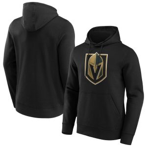 Vegas Golden Knights Iconic Primary Colour Logo Graphic Hoodie - Black - Mens