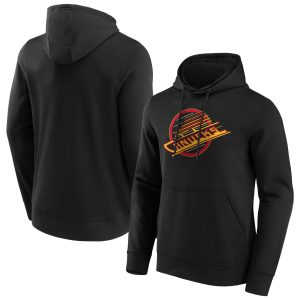 Vancouver Canucks True Classics Vintage Graphic Hoodie - Black - Mens