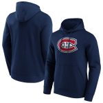 Montreal Canadiens Iconic Secondary Colour Logo Graphic Hoodie - Navy - Mens