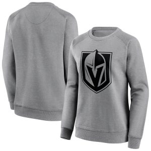 Vegas Golden Knights Iconic Mono Logo Graphic Crew Sweatshirt - Sports Grey - Womens