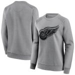 Detroit Red Wings Iconic Mono Logo Graphic Crew Sweatshirt - Sports Grey - Womens