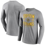 Boston Bruins Wave Off Long Sleeve T-Shirt - Sports Grey - Mens