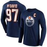 Edmonton Oilers Iconic Name & Number Graphic Long Sleeve T-Shirt - Connor McDavid 97 - Mens