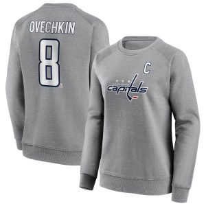 Washington Capitals Name & Number Graphic Crew Sweatshirt - Ovechkin 8 - Womens