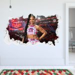WWE Bianca Belair Broken Wall Sticker - 60cm x 35cm height