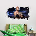 WWE The Rock Broken Wall Sticker - 120cm x 65cm height