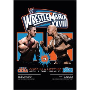 WWE John Cena The Rock WrestleMania Graphic Poster- Unframed A3