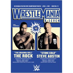 WWE The Rock Stone Cold WrestleMania Poster - Unframed A2