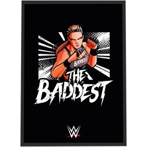 WWE Ronda Rousey the Baddest Poster - Framed A3