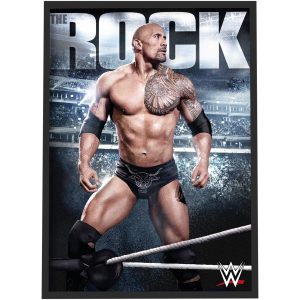 WWE The Rock in Ring Poster - Framed A3