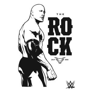WWE The Rock Black and White Graphic Poster - Unframed A2