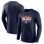 Edmonton Oilers Iconic Crossed Stick Graphic Long Sleeve T-Shirt - Mens
