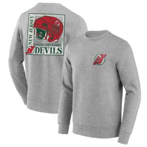 New Jersey Devils True Classics Helmet Graphic Crew Sweatshirt - Mens