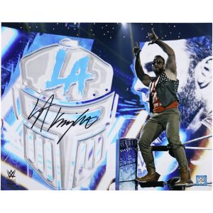 LA Knight WWE Autographed 16" x 20" Standing on Ropes Photograph