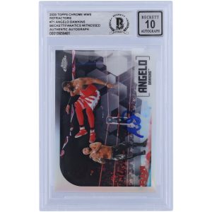Angelo Dawkins WWE Autographed 2020 Topps Chrome Refractors #71 Beckett Fanatics Witnessed Authenticated 10 Card