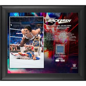 Rhea Ripley WWE Framed 15" x 17" 2023 Backlash Collage with a Piece of Match-Used Canvas - Limited Edition of 500