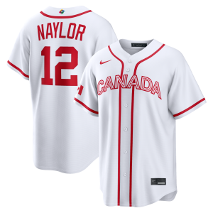 Men's Nike Josh Naylor White Canada Baseball 2026 World Baseball Classic Home Stadium Jersey