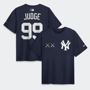 Men's Nike x KAWS Aaron Judge Navy New York Yankees Name & Number Max90 T-Shirt