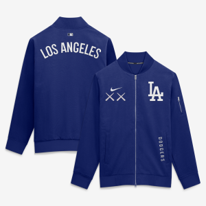 Men's Nike x KAWS Royal Los Angeles Dodgers Dugout Bomber Full-Zip Jacket