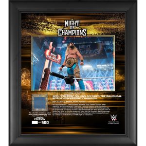 Seth "Freakin" Rollins WWE Framed 15" x 17" 2023 Night of Champions Collage with a Piece of Match-Used Canvas - Limited Edition of 500