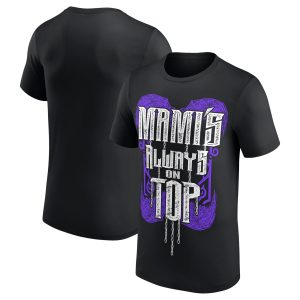 WWE Rhea Ripley Mami's Always On Top Text T-Shirt - Black - Mens