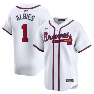 Atlanta Braves Nike MLB Limited Home Jersey - White - Ozzie Albies - Mens