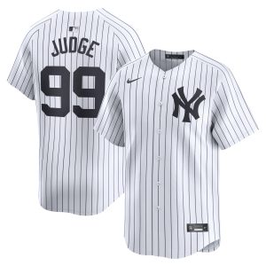New York Yankees Nike MLB Limited Home Jersey - White - Aaron Judge - Mens