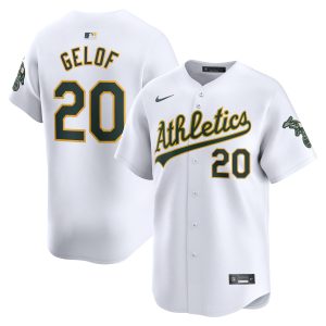 Athletics Nike MLB Limited Home Jersey - White - Zack Gelof - Mens