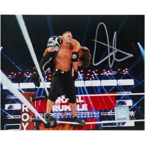 John Cena WWE Autographed 8″ x 10″ Top Rope Attitude Adjustment Photograph John Cena WWE Autographed 8" x 10" Top Rope Attitude Adjustment Photograph