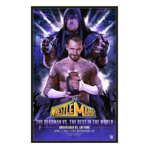 WrestleMania 29 The Undertaker vs. CM Punk 24″ x 36″ Jonathan Bartlett Art Print WrestleMania 29 The Undertaker vs. CM Punk 24" x 36" Jonathan Bartlett Art Print