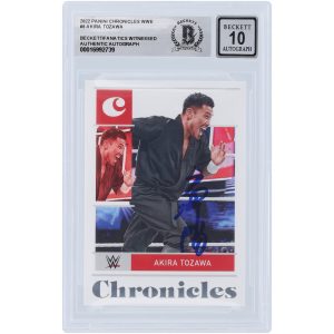 Akira Tozawa WWE Autographed 2022 Panini Chronicles #8 Beckett Fanatics Witnessed Authenticated 10 Card
