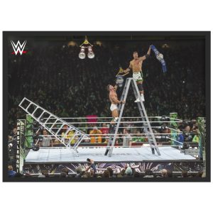 WWE Grayson Waller and Austin Theory Ladder Match WrestleMania Poster – Framed A3 WWE Grayson Waller and Austin Theory Ladder Match WrestleMania Poster - Framed A3