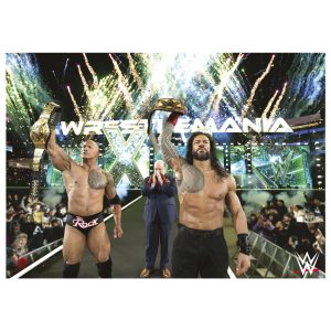 WWE The Rock and Roman Reigns WrestleMania Win Poster  - Unframed A3